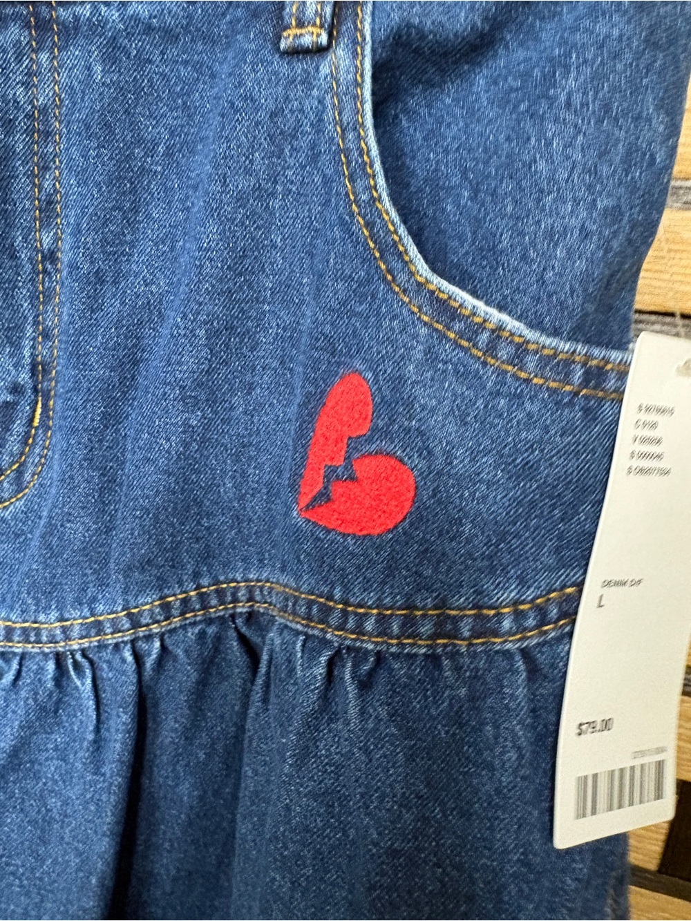 Kimchi Blue Clara Drop Waist Denim Midi Skirt Size Large - Picture 5 of 8